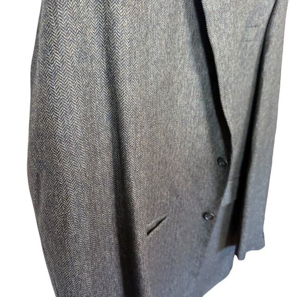 Jos A Bank Mens Herringbone Wool Olive Brown Suit Jacket Blazer 44XL Extra Long - Picture 3 of 16